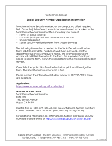 Social Security Number Application Information