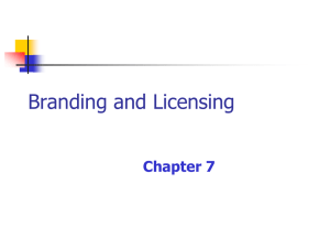 Branding and Licensing Chapter 7