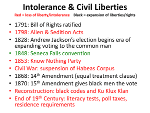Intolerance &amp; Civil Liberties