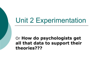 Unit 2 Experimentation How do psychologists get theories???