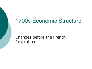 1700s Economic Structure Changes before the French Revolution