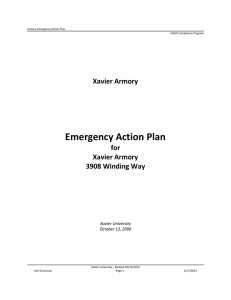Emergency Action Plan Xavier Armory for 3908 Winding Way