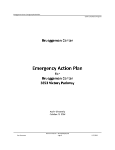 Emergency Action Plan Brueggeman Center for 3853 Victory Parkway
