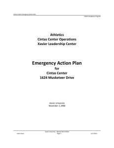 Emergency Action Plan Athletics Cintas Center Operations Xavier Leadership Center