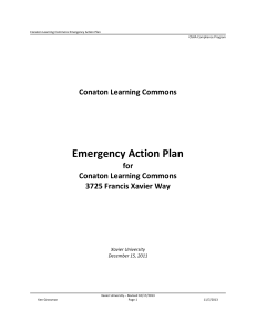 Emergency Action Plan Conaton Learning Commons for 3725 Francis Xavier Way