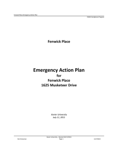 Emergency Action Plan Fenwick Place for 1625 Musketeer Drive