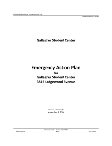 Emergency Action Plan Gallagher Student Center for 3815 Ledgewood Avenue