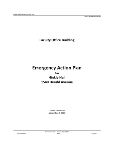 Emergency Action Plan Faculty Office Building for Hinkle Hall