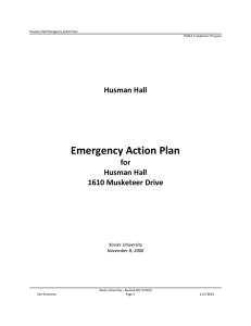 Emergency Action Plan Husman Hall for 1610 Musketeer Drive