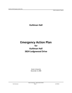 Emergency Action Plan Kuhlman Hall for 3824 Ledgewood Drive