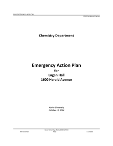 Emergency Action Plan Chemistry Department for Logan Hall
