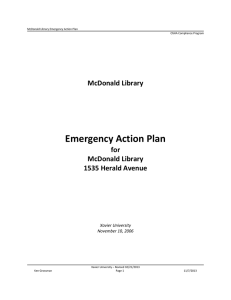 Emergency Action Plan McDonald Library for 1535 Herald Avenue