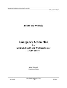 Emergency Action Plan  Health and Wellness for