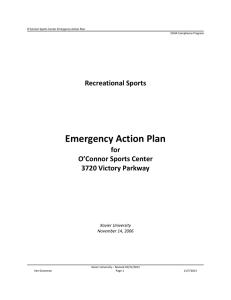 Emergency Action Plan Recreational Sports for O’Connor Sports Center