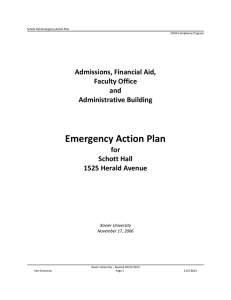 Emergency Action Plan Admissions, Financial Aid, Faculty Office and