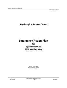 Emergency Action Plan Psychological Services Center for Sycamore House