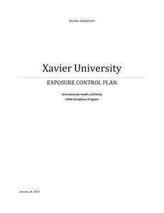 Xavier University  EXPOSURE CONTROL PLAN    XAVIER UNIVERSITY