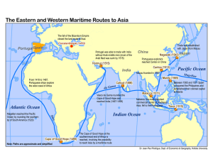 The Eastern and Western Maritime Routes to Asia Spain