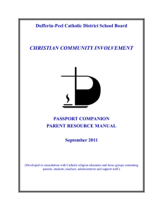 CHRISTIAN COMMUNITY INVOLVEMENT Dufferin-Peel Catholic District School Board PASSPORT COMPANION