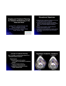Educational Objectives: Imaging and Treatment Planning for Adaptive Radiotherapy in the