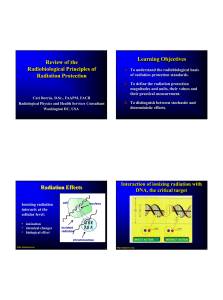 Learning Objectives Review of the Radiobiological Principles of Radiation Protection