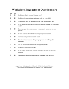 Workplace Engagement Questionnaire
