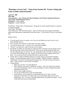 “Running a Great Lab”:  Notes from Session #8, “Grant... from recently tenured faculty”