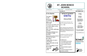 ST. JOHN BOSCO SCHOOL Virtue of Faith