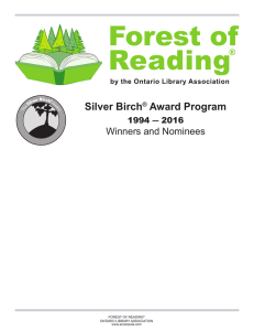 Silver Birch Award Program Winners and Nominees 1994 ― 2016