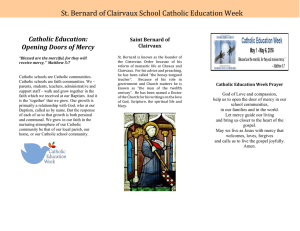 St. Bernard of Clairvaux School Catholic Education Week Catholic Education:
