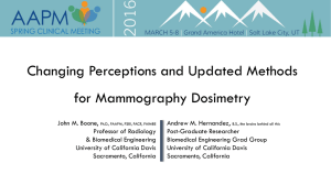 Changing Perceptions and Updated Methods for Mammography Dosimetry