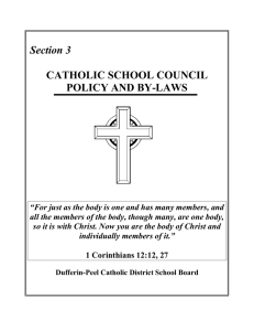 Section 3  CATHOLIC SCHOOL COUNCIL POLICY AND BY-LAWS