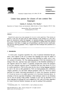 Linear  time  parsers  for  classes ... languages Theoretical Computer  Science
