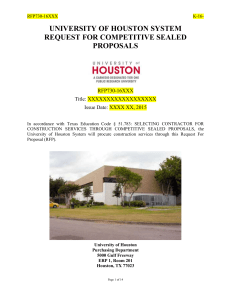 UNIVERSITY OF HOUSTON SYSTEM REQUEST FOR COMPETITIVE SEALED PROPOSALS