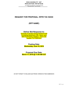 REQUEST FOR PROPOSAL: RFP# 730-16XXX (RFP NAME) Deliver Bid Response to: