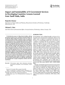 Impact and Sustainability of E-Government Services in Developing Countries: Lessons Learned
