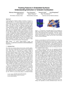 Tracking Features in Embedded Surfaces: Understanding Extinction in Turbulent Combustion