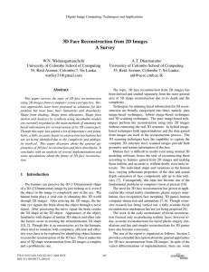 3D Face Reconstruction from 2D Images A Survey