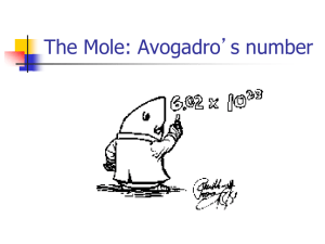 The Mole: Avogadro’s number