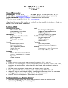 RL I BIOLOGY SYLLABUS General Information:  Mr. Somers - D116