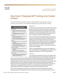 How Cisco IT Deployed SIP Trunking in Its Contact Centers