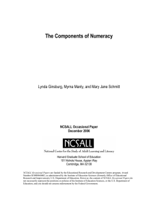 The Components of Numeracy  NCSALL Occasional Paper December 2006