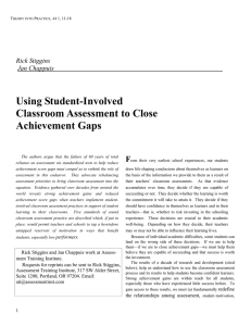 Using Student-Involved Classroom Assessment to Close Achievement Gaps F
