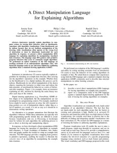 A Direct Manipulation Language for Explaining Algorithms Jeremy Scott Philip J. Guo