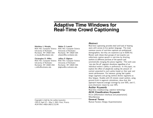 Adaptive Time Windows for Real-Time Crowd Captioning Abstract