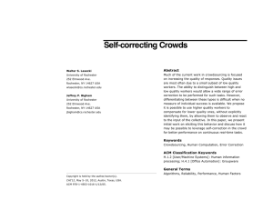 Self-correcting Crowds Abstract