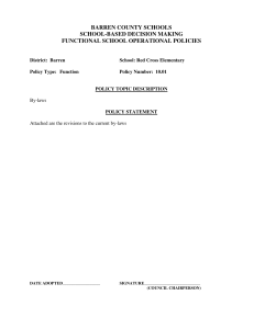 BARREN COUNTY SCHOOLS SCHOOL-BASED DECISION MAKING FUNCTIONAL SCHOOL OPERATIONAL POLICIES