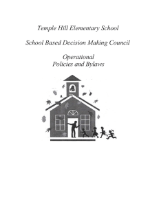 Temple Hill Elementary School School Based Decision Making Council Operational Policies and Bylaws