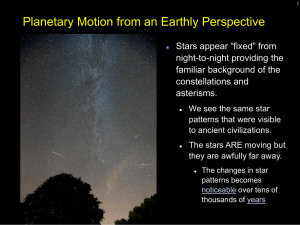 Planetary Motion from an Earthly Perspective