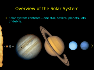 Overview of the Solar System of debris.  